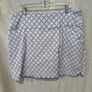 Lady Hagen White and Blue Checkered Skort